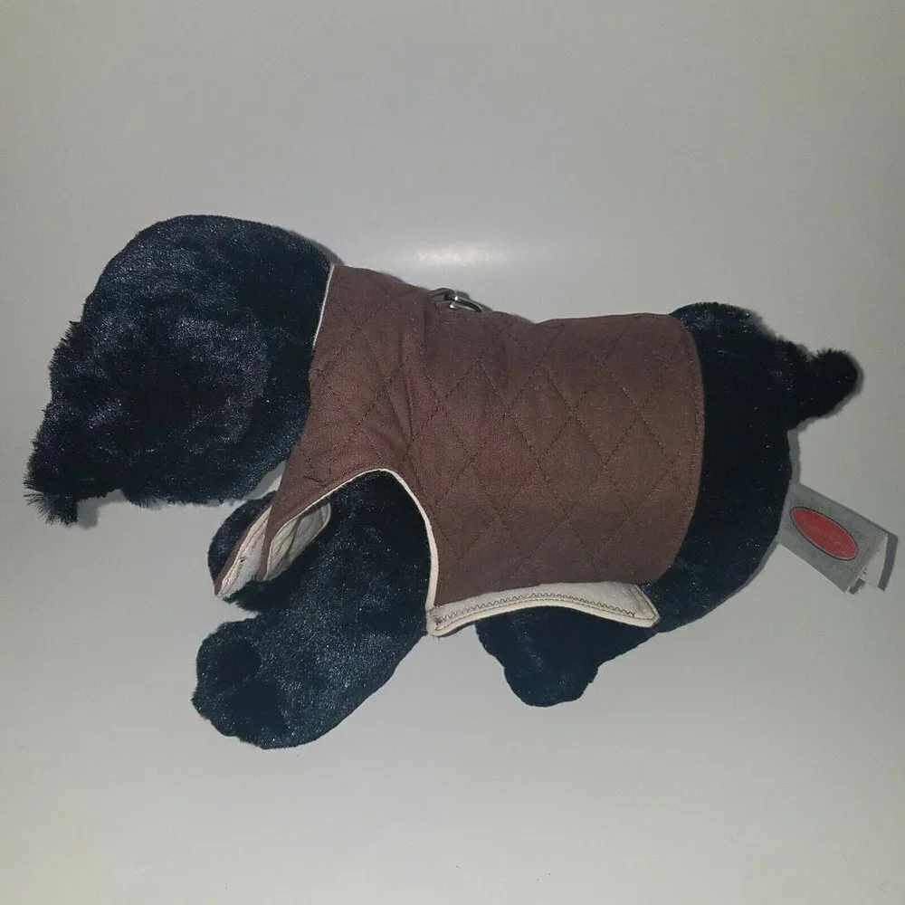 Melissa & Doug Black Lab Puppy Dog Plush Labrador Retriever Brown Vest Service